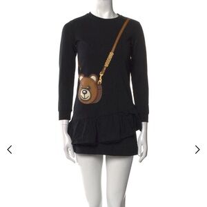Moschino Black Dress with Bear Design